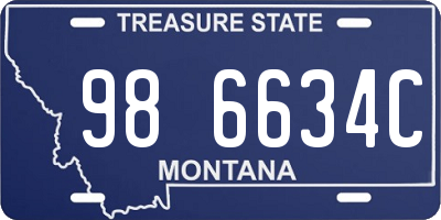 MT license plate 986634C