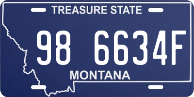 MT license plate 986634F