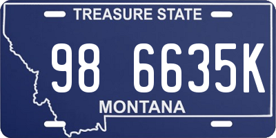 MT license plate 986635K