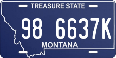 MT license plate 986637K