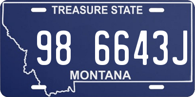 MT license plate 986643J