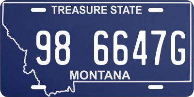MT license plate 986647G