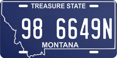 MT license plate 986649N