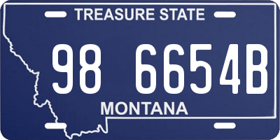 MT license plate 986654B