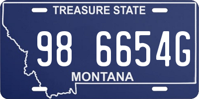 MT license plate 986654G