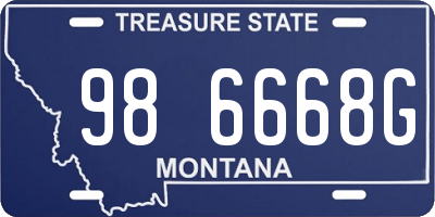 MT license plate 986668G