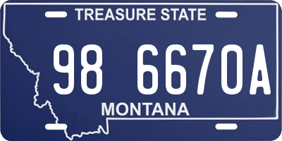 MT license plate 986670A