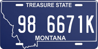 MT license plate 986671K