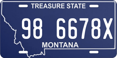 MT license plate 986678X