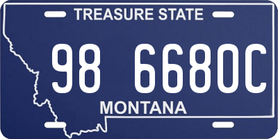 MT license plate 986680C