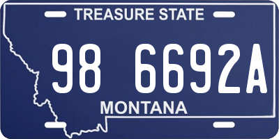 MT license plate 986692A