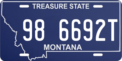 MT license plate 986692T