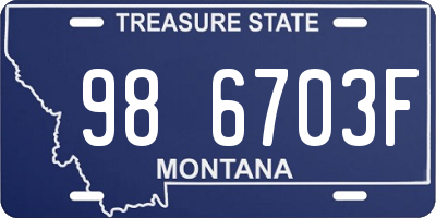 MT license plate 986703F