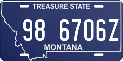 MT license plate 986706Z