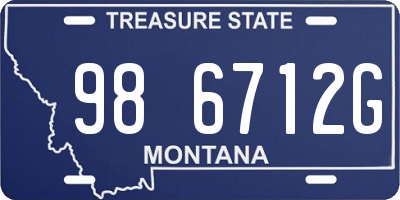 MT license plate 986712G