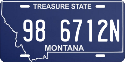 MT license plate 986712N
