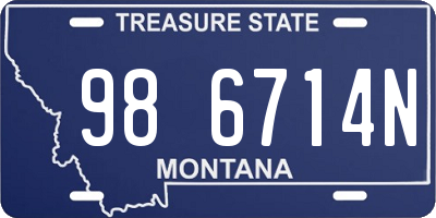 MT license plate 986714N