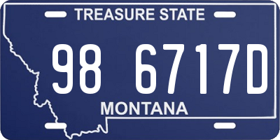 MT license plate 986717D