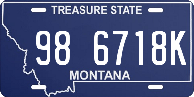 MT license plate 986718K