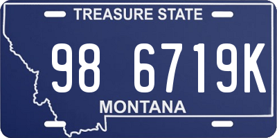 MT license plate 986719K