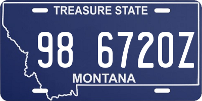MT license plate 986720Z