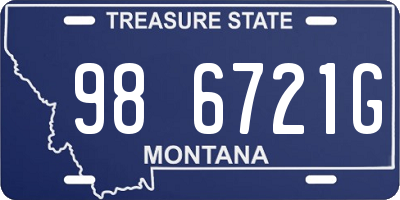 MT license plate 986721G