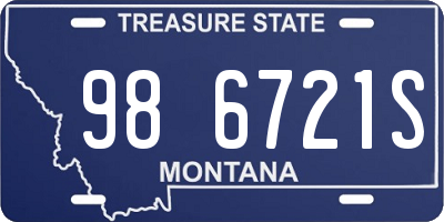 MT license plate 986721S