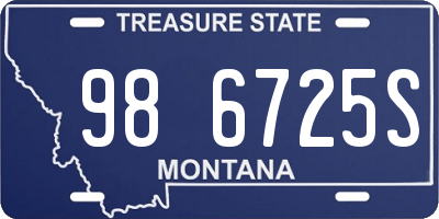 MT license plate 986725S