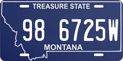 MT license plate 986725W