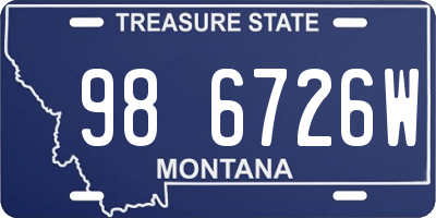 MT license plate 986726W
