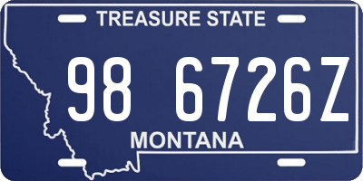 MT license plate 986726Z