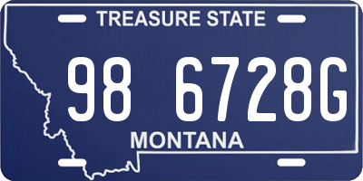 MT license plate 986728G