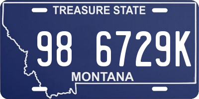 MT license plate 986729K
