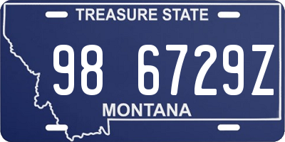 MT license plate 986729Z