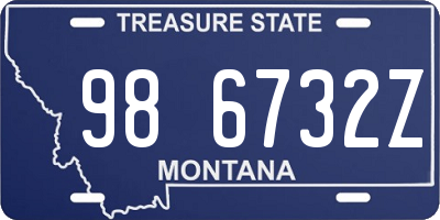 MT license plate 986732Z