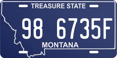 MT license plate 986735F