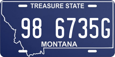 MT license plate 986735G
