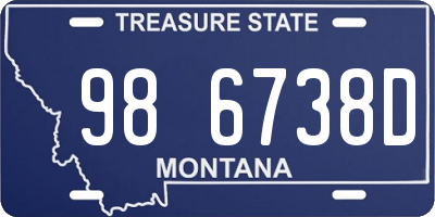 MT license plate 986738D