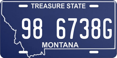 MT license plate 986738G