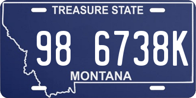 MT license plate 986738K