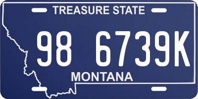 MT license plate 986739K