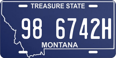 MT license plate 986742H
