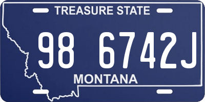 MT license plate 986742J