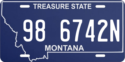 MT license plate 986742N