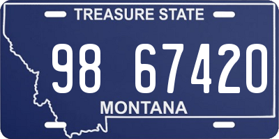 MT license plate 986742O