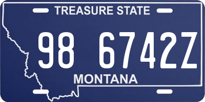 MT license plate 986742Z