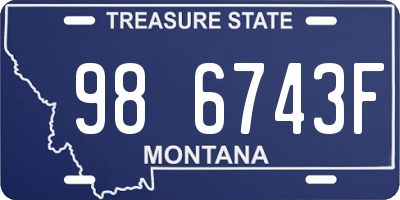 MT license plate 986743F