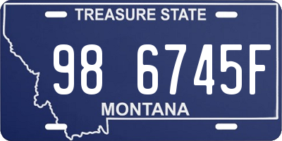 MT license plate 986745F