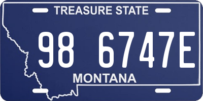 MT license plate 986747E