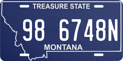 MT license plate 986748N